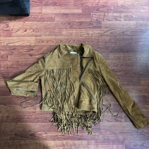 Urban Outfitters fringe leather biker jacket